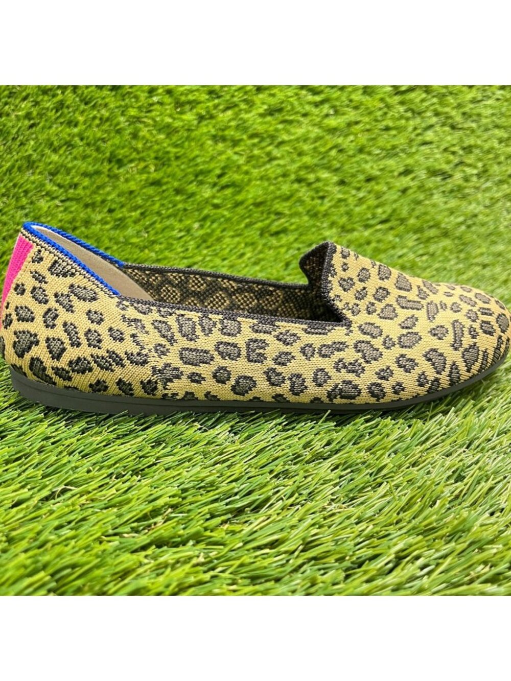 Rothy's The Loafer Leopard Girls Size 3Y Beige Black Casual Slip On Flats Shoes